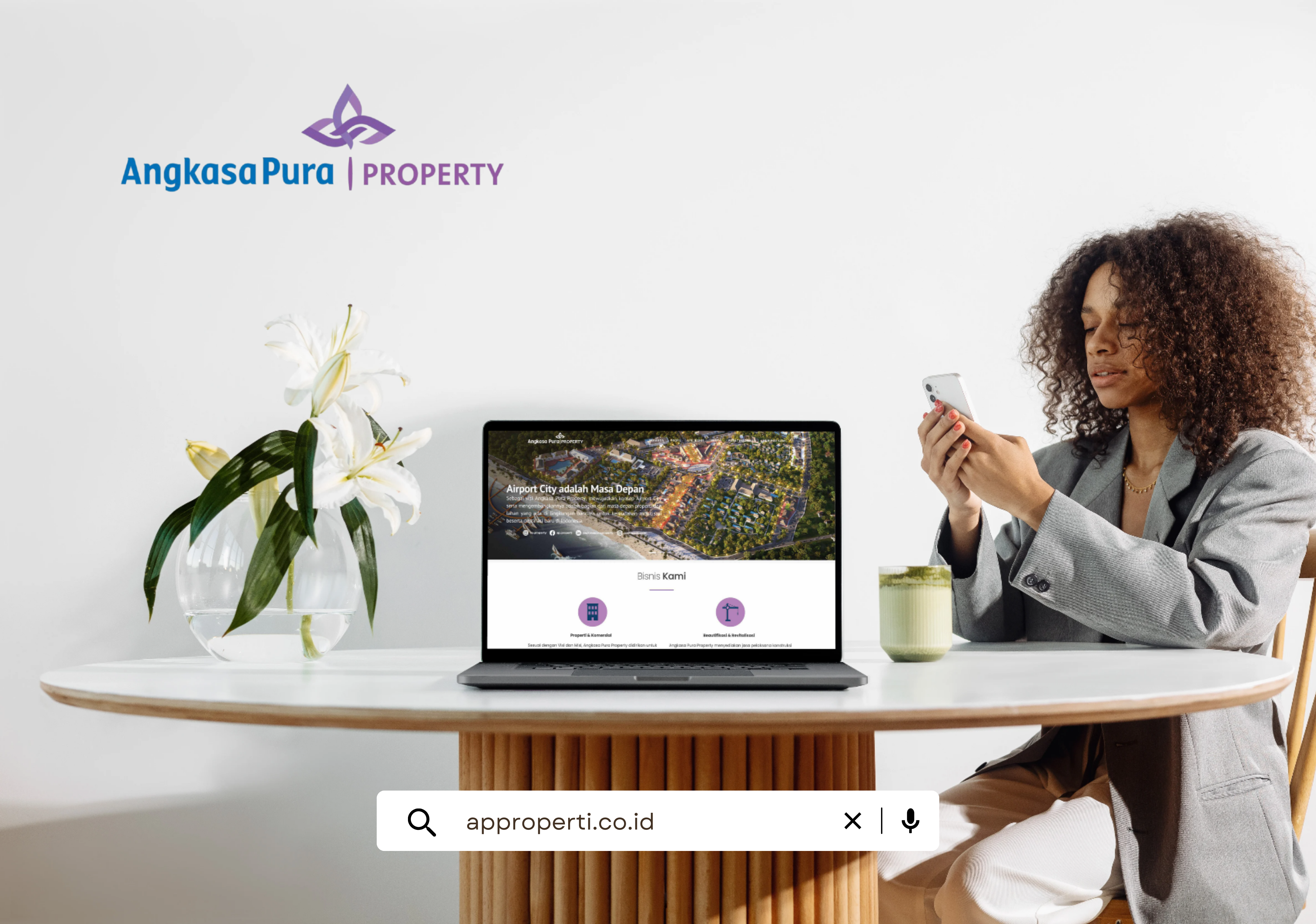 Tampilan website Angkasa Pura Property