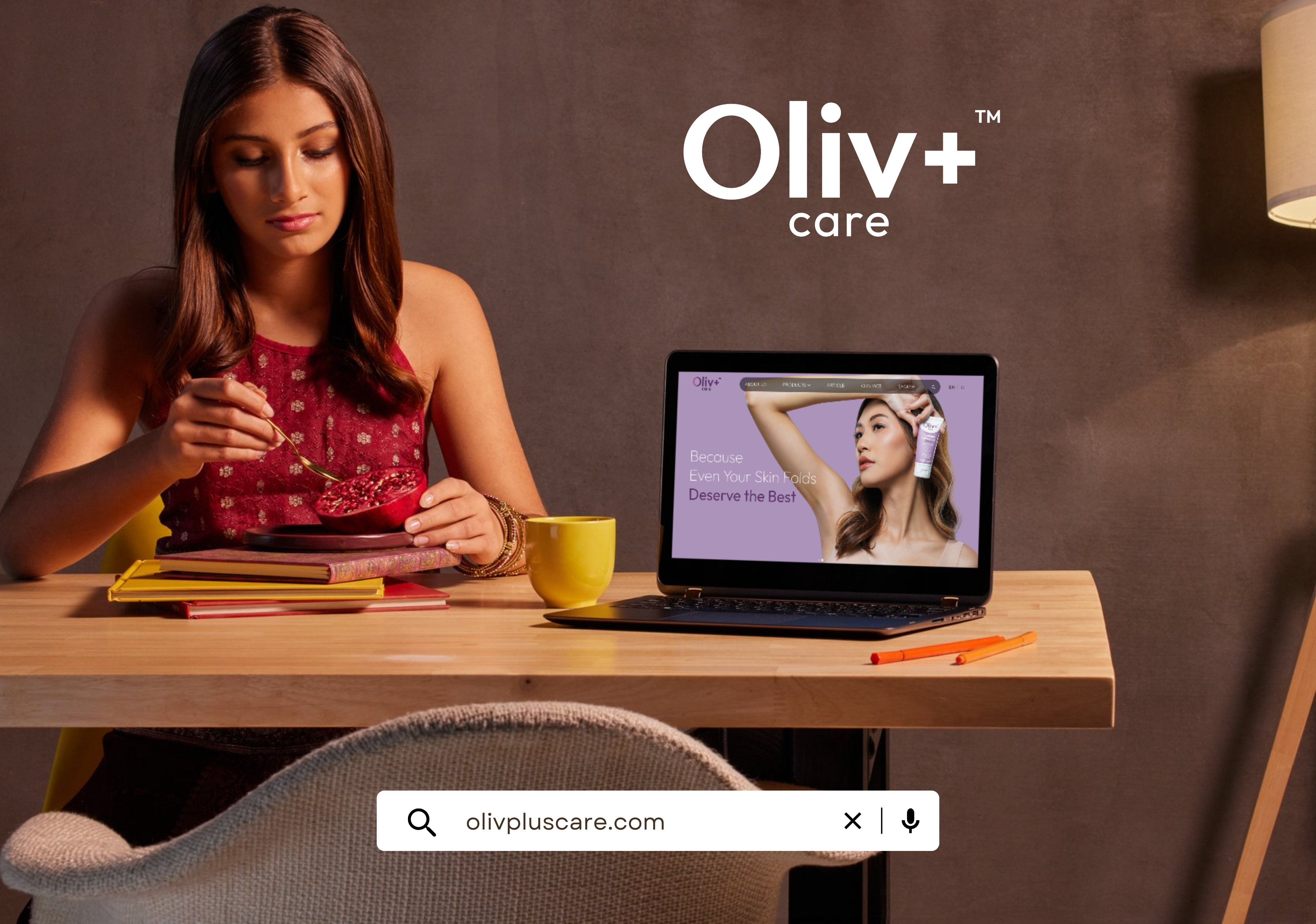 Tampilan website Oliv+ Care